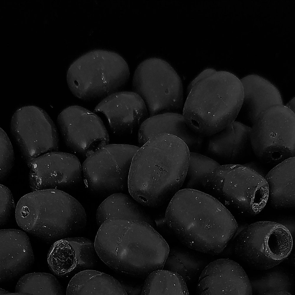 110+ BEADS Black Ceramic Cylinder 9-11 mm barrel bundle lot set handmade - Picture 6 of 6